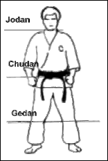 Karate body zones